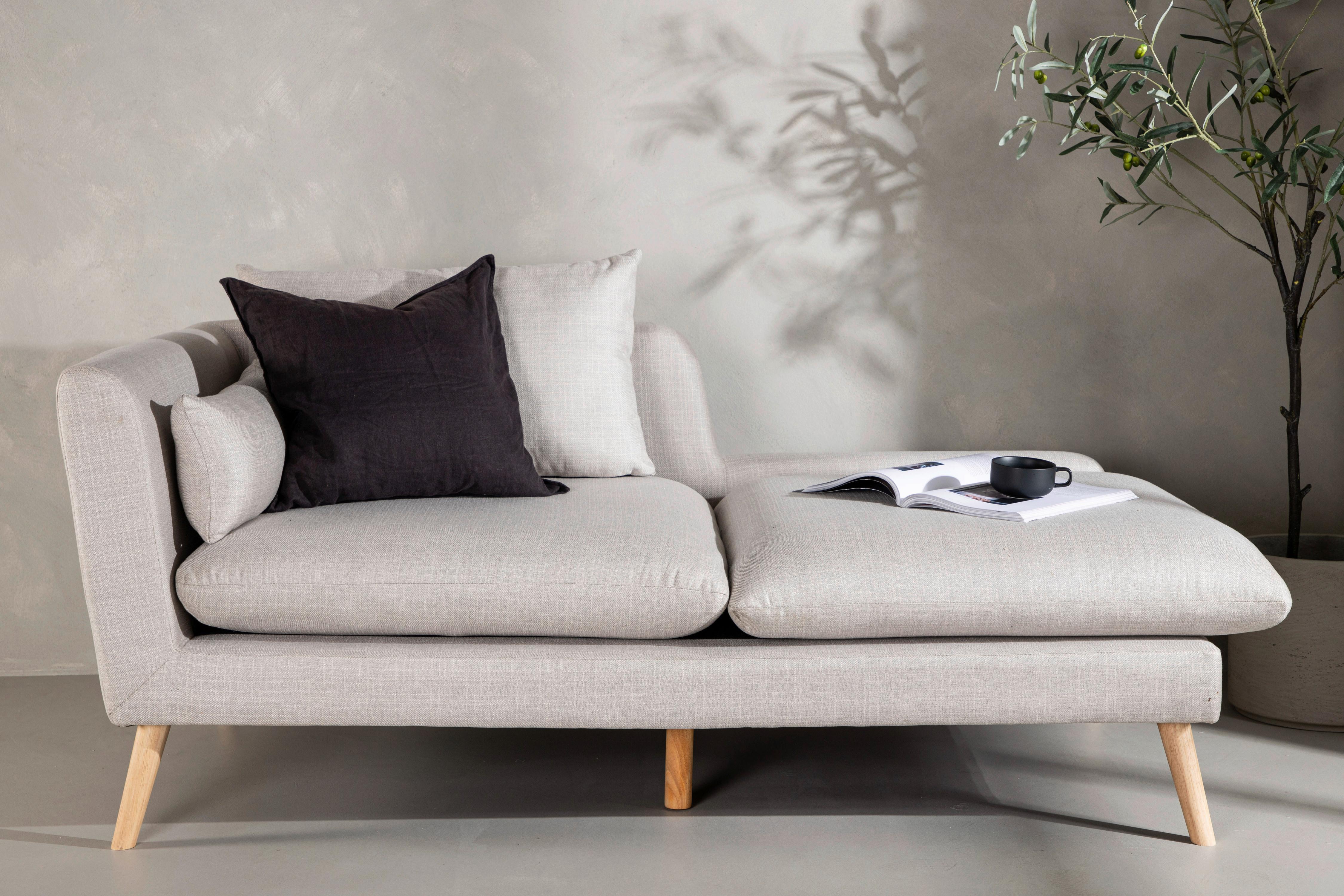 Récamiere Tacoma - Beige, Design, Holz/Textil (174/80/93cm) - Livetastic