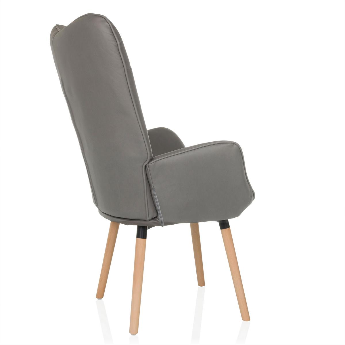 Ohrensessel Havenio I Grau B: 70 cm - Buchefarben/Grau, MODERN, Textil (70/106/75cm) - MID.YOU