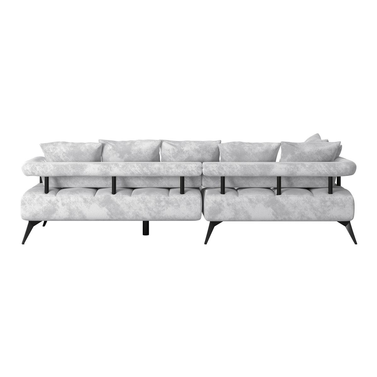 Sedacia súprava VANESSA NEW potrebná š. dverí 90 cm, ľavá - čierna/svetlosivá, Modern, kov/textil (200/297cm)