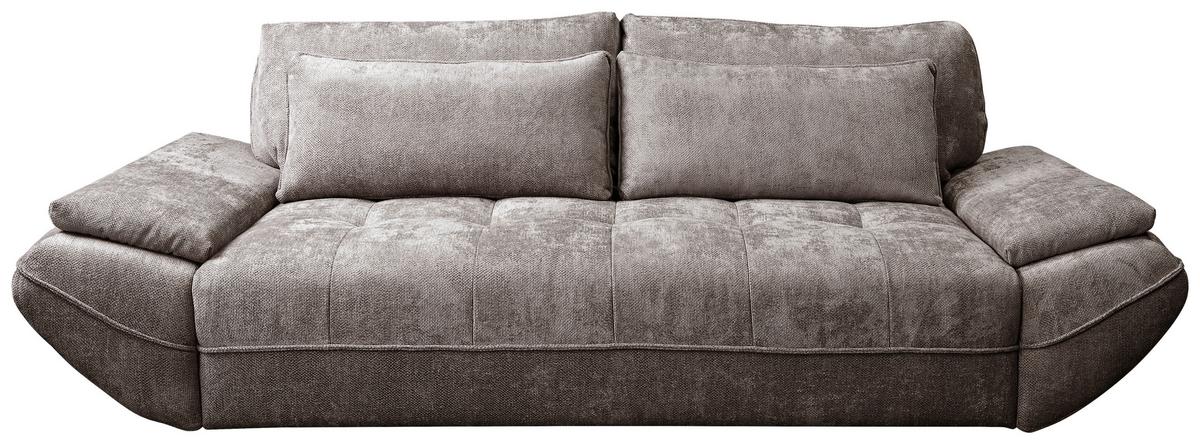 Schlafsofa Elma Taupe B: 280cm - Taupe/Schwarz, KONVENTIONELL, Holz/Holzwerkstoff (280/73-93/107cm) - MID.YOU