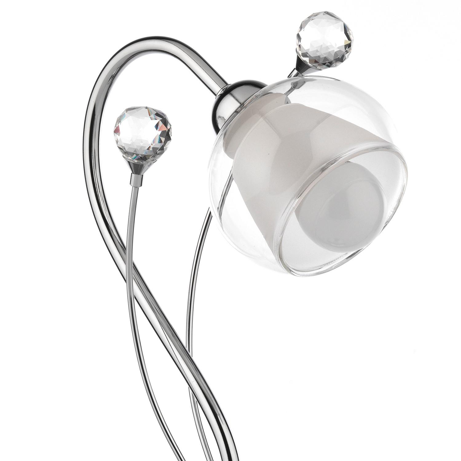 Tischleuchte 4775/L - Chromfarben, KONVENTIONELL, Glas/Metall (23/35cm)
