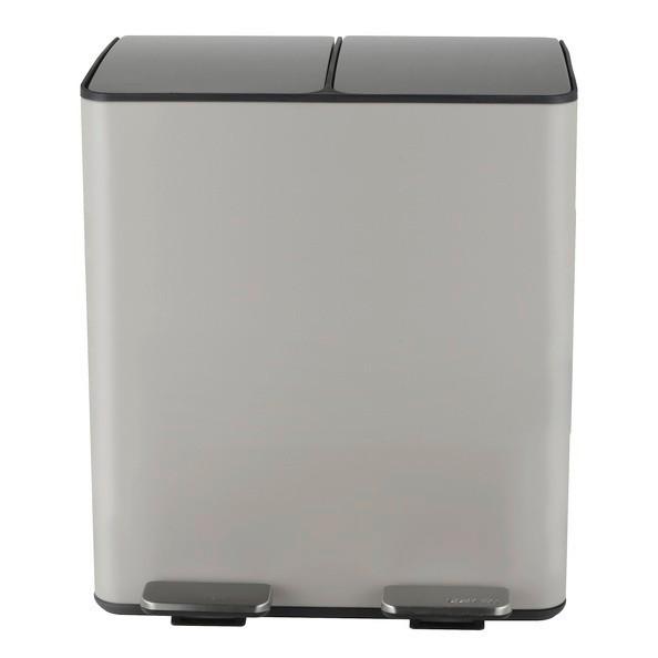 Treteimer Aliya 40l Taupe Metall LxBxH: 45x30x51 - Taupe/Schwarz, Basics, Kunststoff/Metall (45/30/51cm) - Spirella