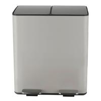Treteimer Aliya 40l Taupe Metall LxBxH: 45x30x51 - Taupe/Schwarz, Basics, Kunststoff/Metall (45/30/51cm) - Spirella