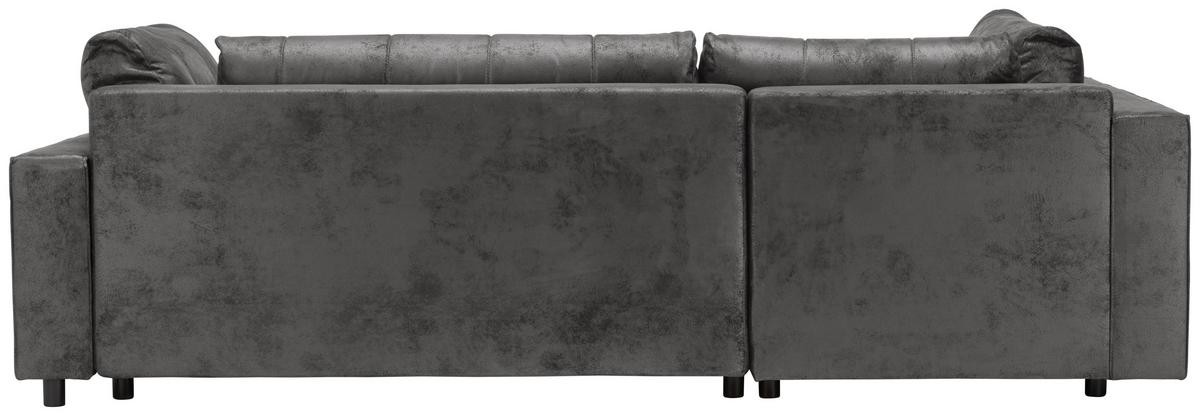 Ecksofa Mit Schlaffunktion + Bettkasten Fancesco Grau - Chromfarben/Dunkelgrau, MODERN, Textil (167/266cm) - Livetastic