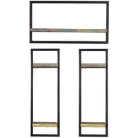 Wandregalset 3-tlg. Altholz/Schwarz B: 65cm - Multicolor/Schwarz, Design, Holz/Metall (65/115/25cm) - MID.YOU