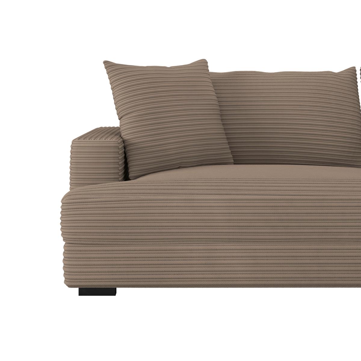 Megasofa Pelle-Megasofa - Wengefarben/Braun, Trend, Textil (261/124cm) - Luca Bessoni