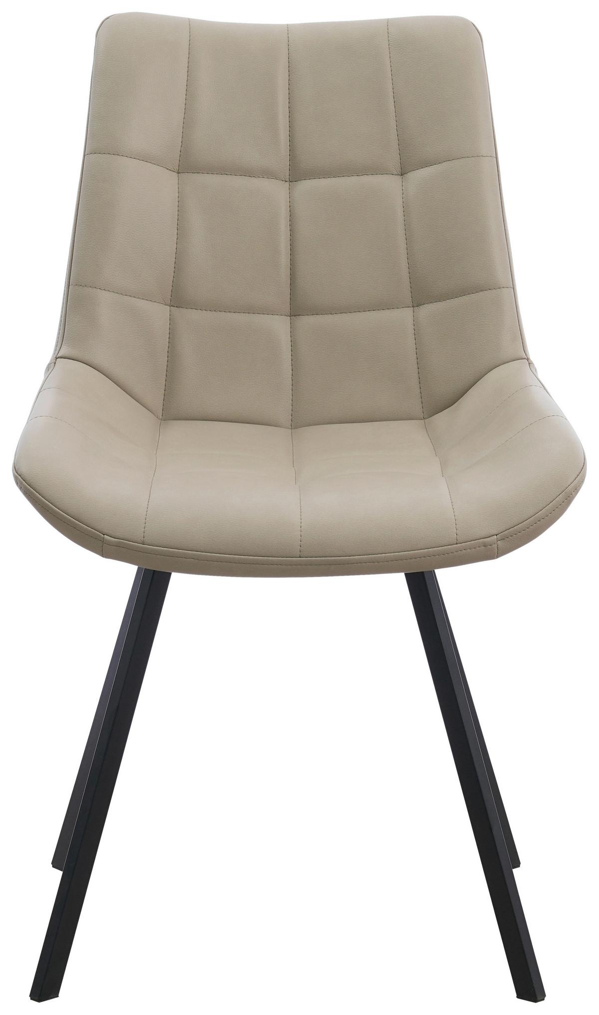 Stuhl Fritz Schwarz/Beige B: 54 cm - Beige/Schwarz, MODERN, Textil/Metall (54/86/62cm) - MID.YOU