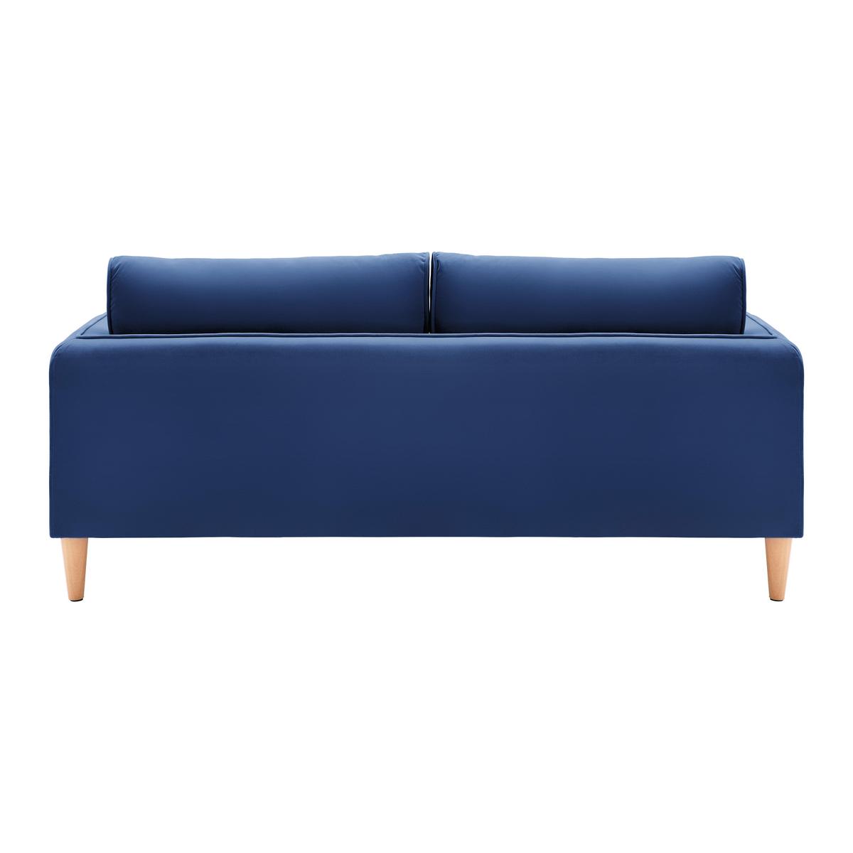Pohovka LIVIA tmavomodrá - prírodná farba/tmavomodrá, Modern, drevo/textil (176/78/76cm) - Bessagi Home