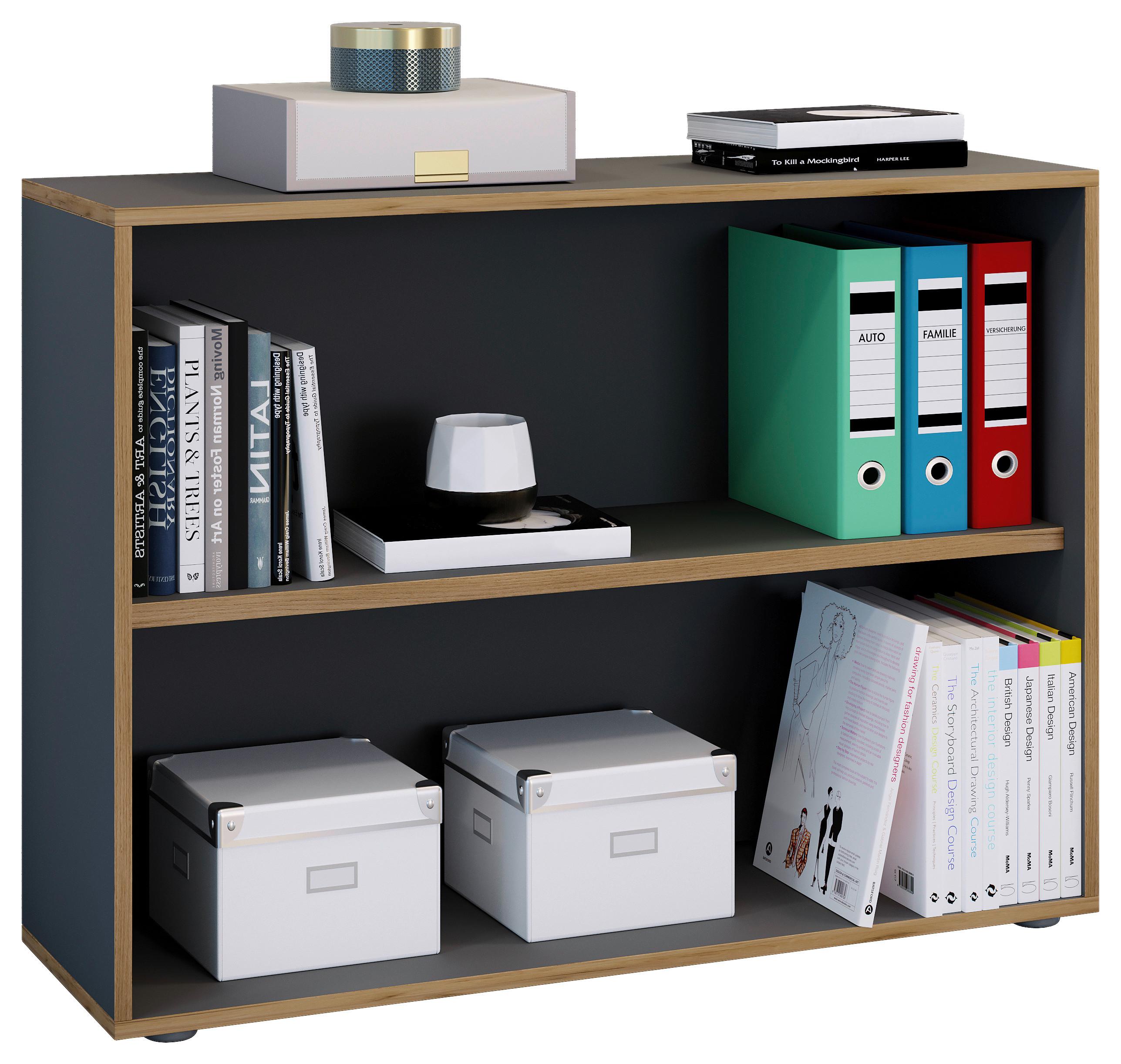 Regal Salia Anthrazit, Eiche B: 100 cm - Honigeiche/Anthrazit, Design, Holzwerkstoff (100/74/33cm) - MID.YOU