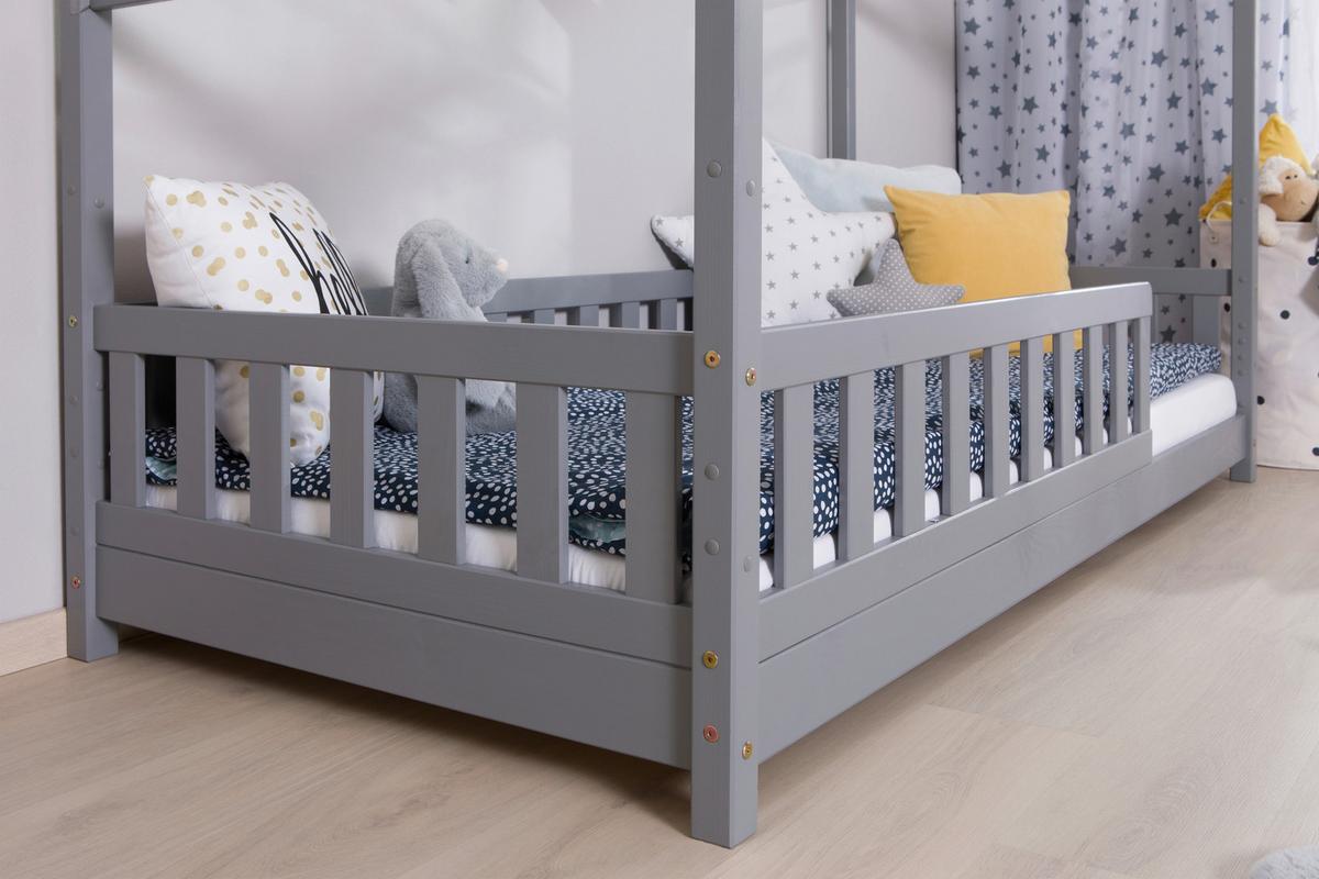 Hausbett Lou Hellgrau B: 120 Cm - Hellgrau/Naturfarben, MODERN, Holz (120/200cm) - MID.YOU