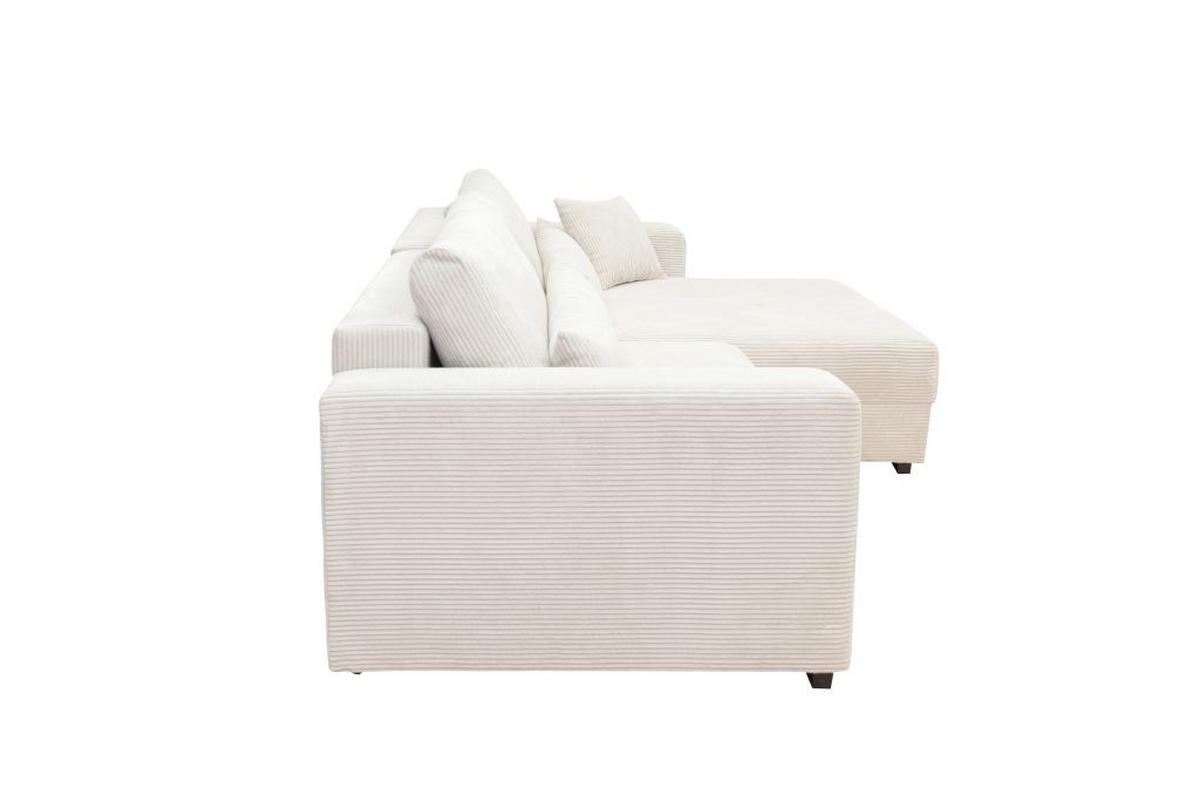 Rohová sedačka ALEX, obojstranná, biely menčester - čierna/biela, Modern, textil (265/170cm)