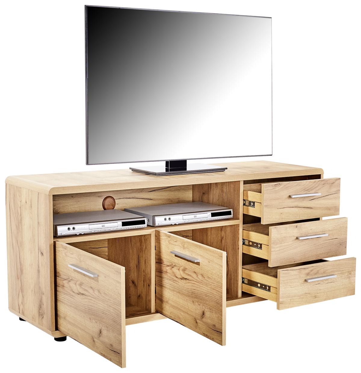 TV STOLÍK FONTANA FTK07 - čierna/farba duba, Modern, kompozitné drevo (150/60/38cm)