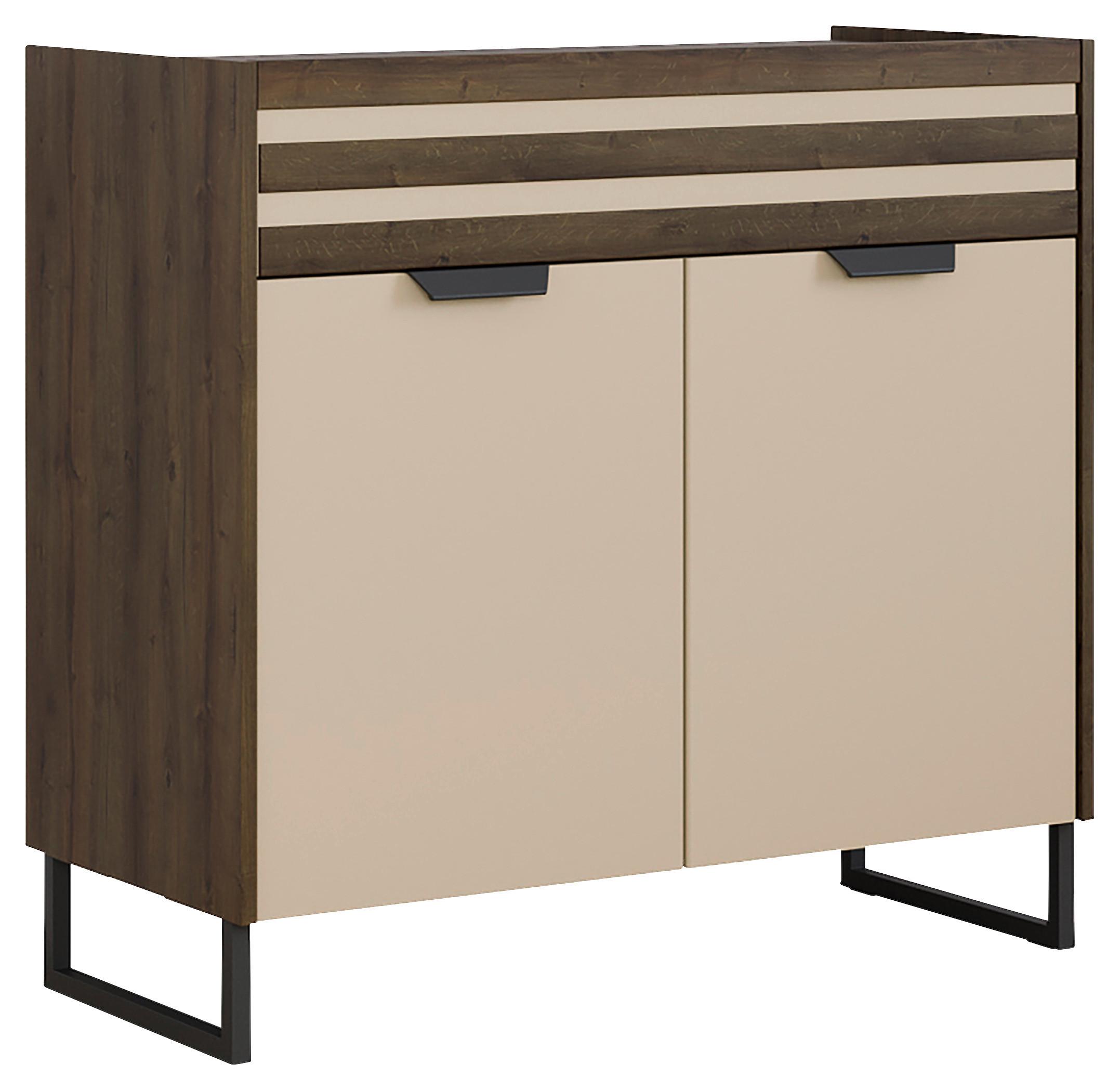 Kommode Barea Champagner Eiche Dekor - Eiche dunkel/Champagner, MODERN, Holzwerkstoff (96/87/41cm) - Rauch Möbel