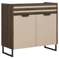 Kommode Barea Champagner Eiche Dekor - Eiche dunkel/Champagner, MODERN, Holzwerkstoff (96/87/41cm) - Rauch Möbel