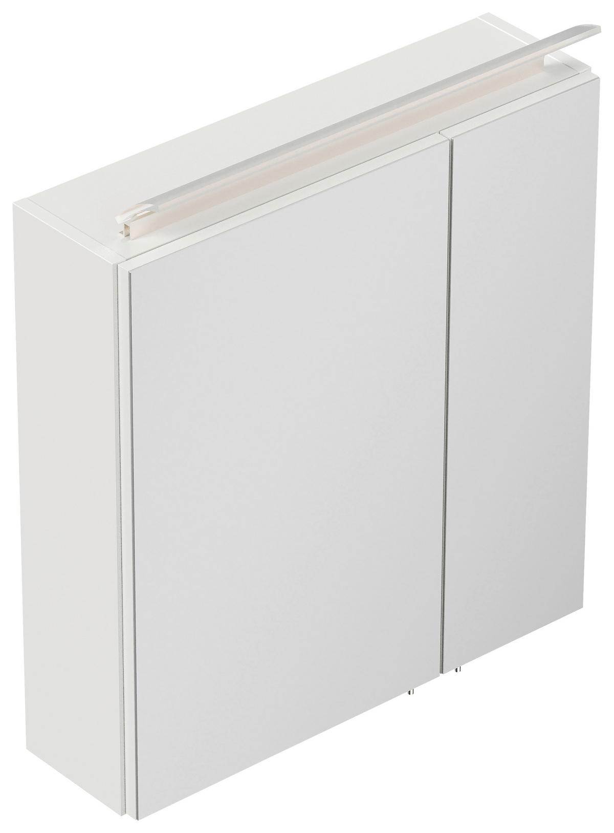 Spiegelschrank Weiß Hochglanz B: 60 cm - Weiß Hochglanz, MODERN, Glas/Holzwerkstoff (60/62/17cm) - MID.YOU