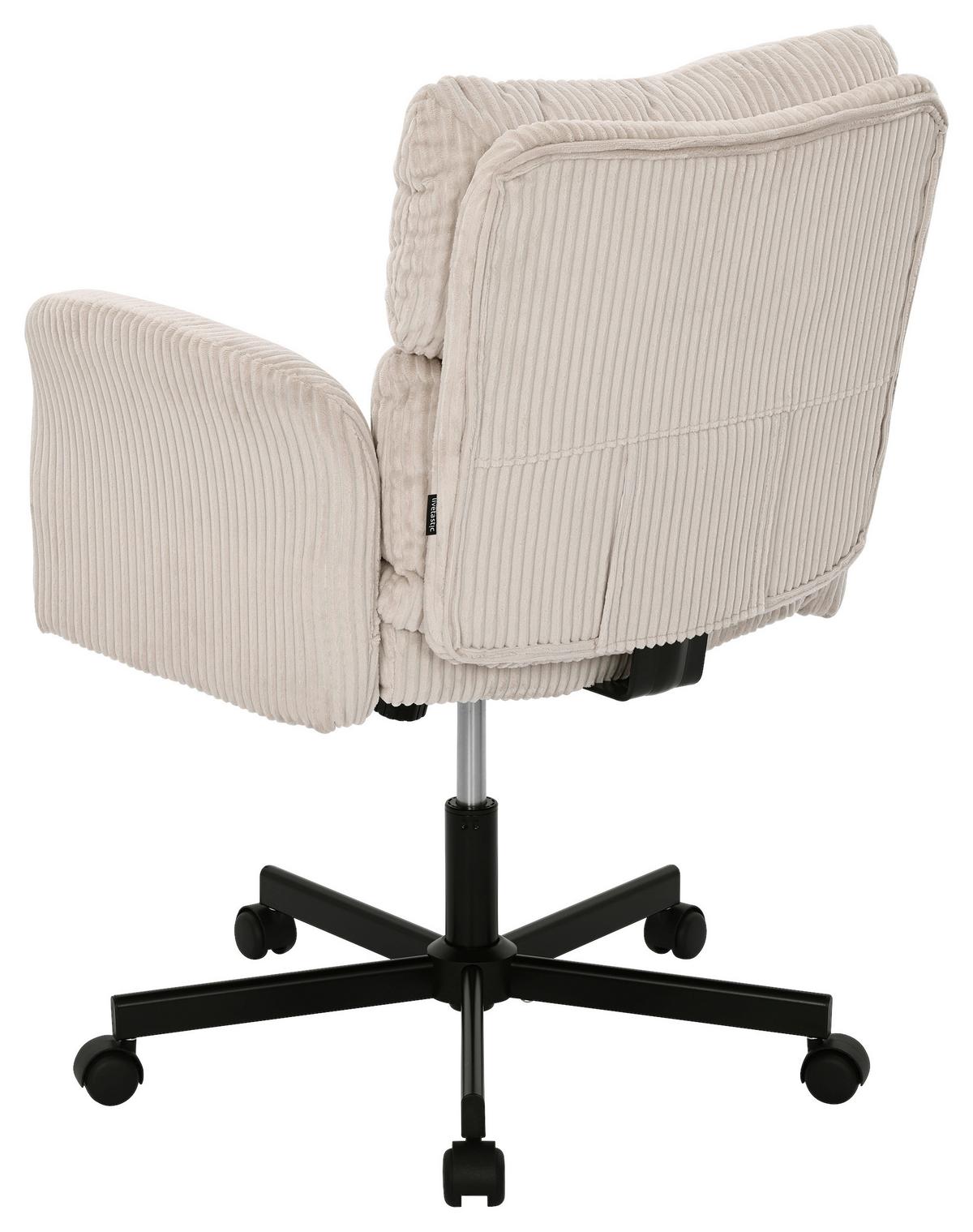 Drehstuhl Lund Beige B: 73 cm - Beige/Schwarz, MODERN, Holz/Kunststoff (73/85-95/65cm) - Livetastic