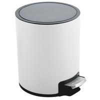 Treteimer Riku 3 L Weiß matt Metall 16,8x21,8x23 cm - Schwarz/Weiß, KONVENTIONELL, Kunststoff/Metall (16,8/21,8/23cm) - Spirella