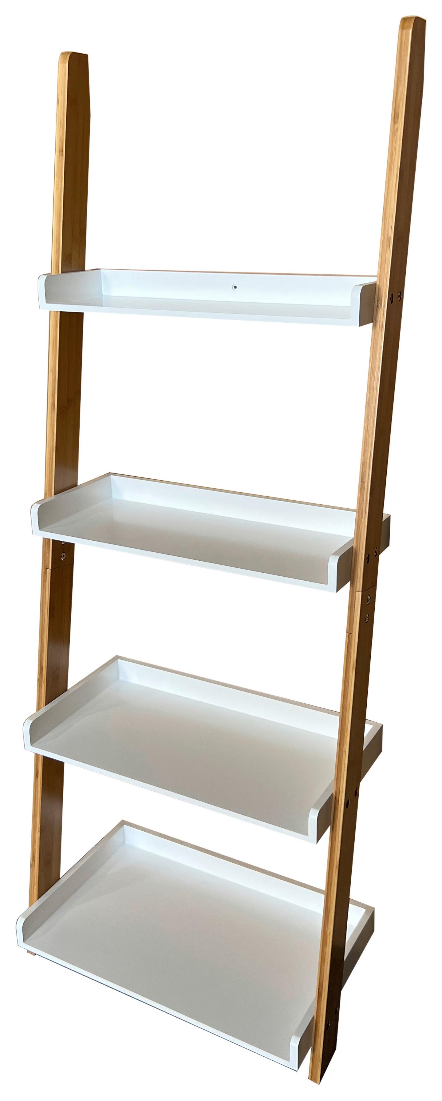 Badezimmerregal Samso B: 55cm Naturfarben - Naturfarben/Weiß, Design, Naturmaterialien/Holzwerkstoff (55/144/30cm) - MID.YOU