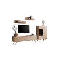 Torsby Wohnwand Eichefarben B: 290 cm - Eichefarben, Design, Glas/Holzwerkstoff (290/170/39cm) - Livetastic