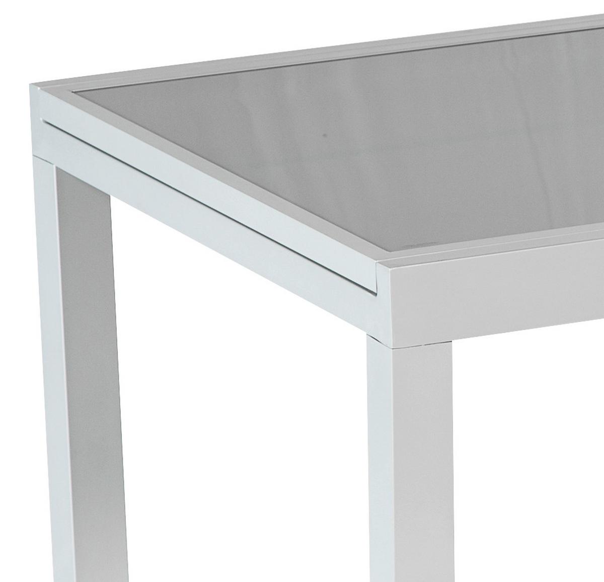 Gartentisch ausziehbar Metall/ Glas L: 180-240 cm - Silberfarben, KONVENTIONELL, Glas/Metall (180/240/100/75cm) - Gardenson
