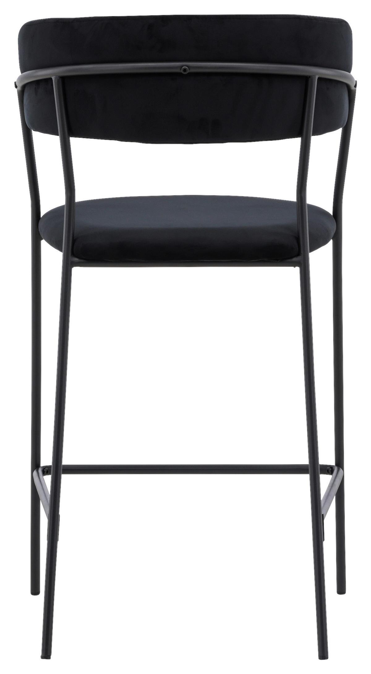 Barhocker-set Lui - Schwarz, Design, Textil/Metall (53/97/49cm) - Livetastic