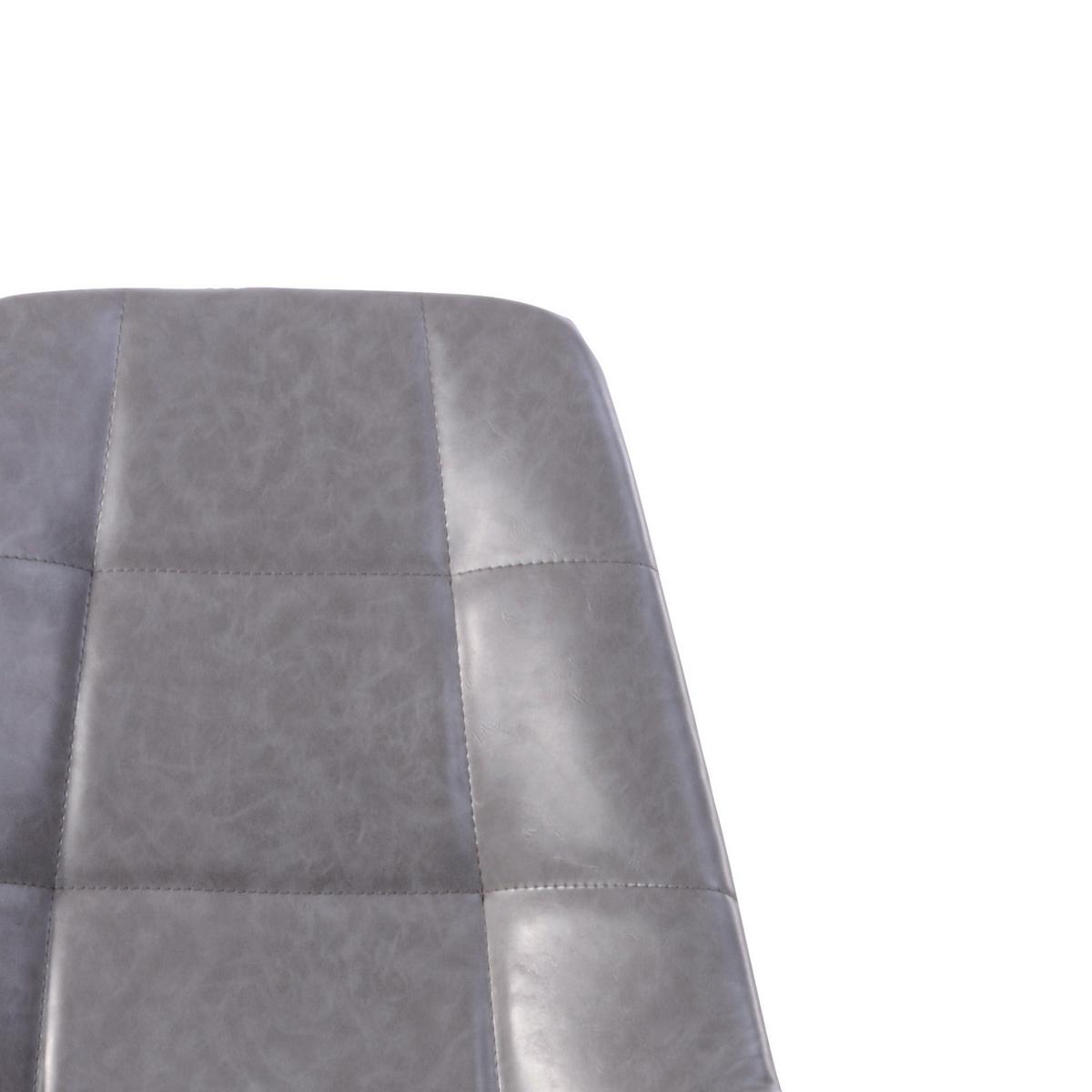 Bürostuhl Rudolf Lederlook Grau - Schwarz/Grau, MODERN, Kunststoff/Textil (52/81-89/53,5cm)