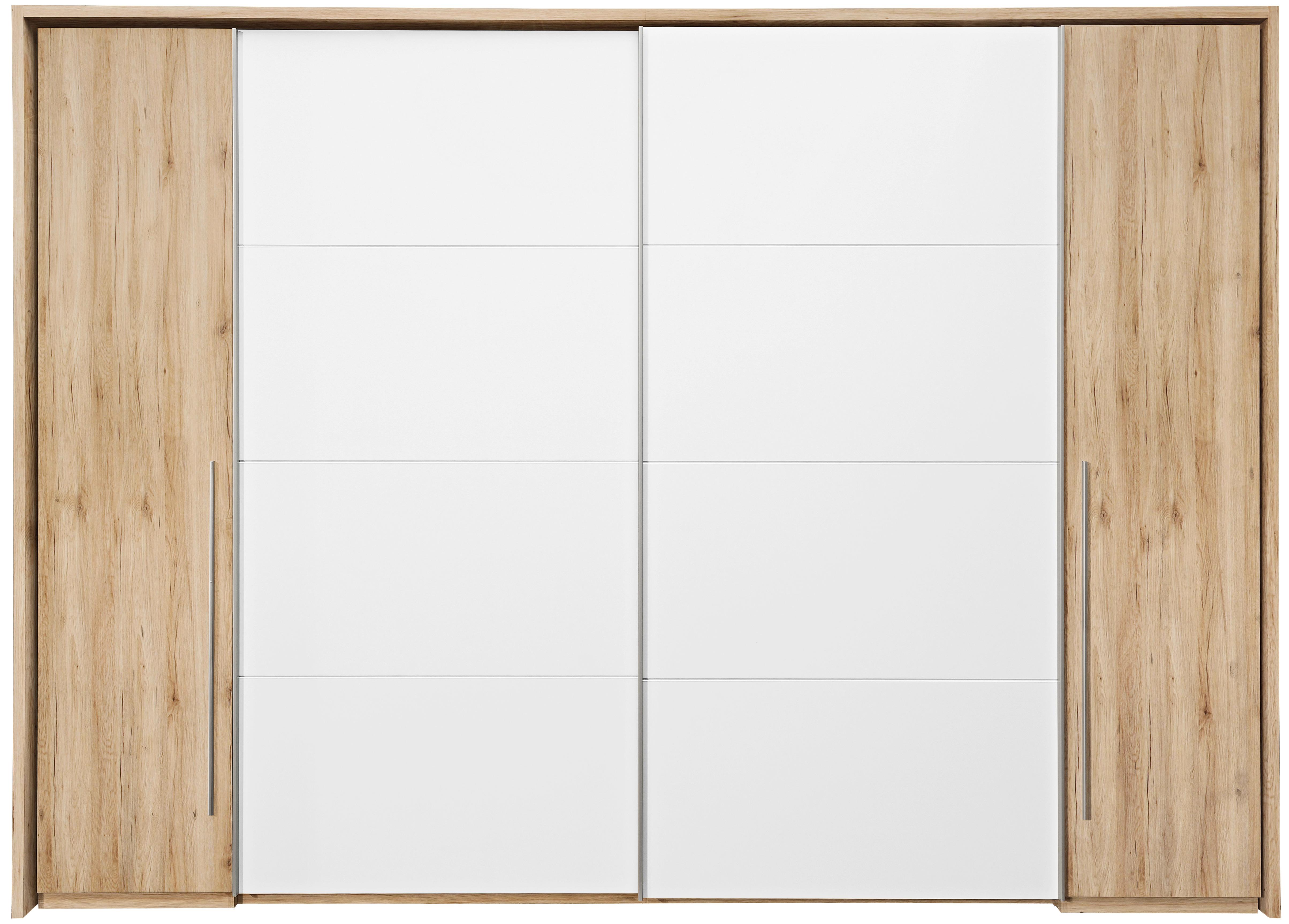 Skříň S Posuvnými Dveřmi Joker,šířka 270cm - bílá/barvy dubu, Konvenční, dřevo/plast (270/225/61cm)
