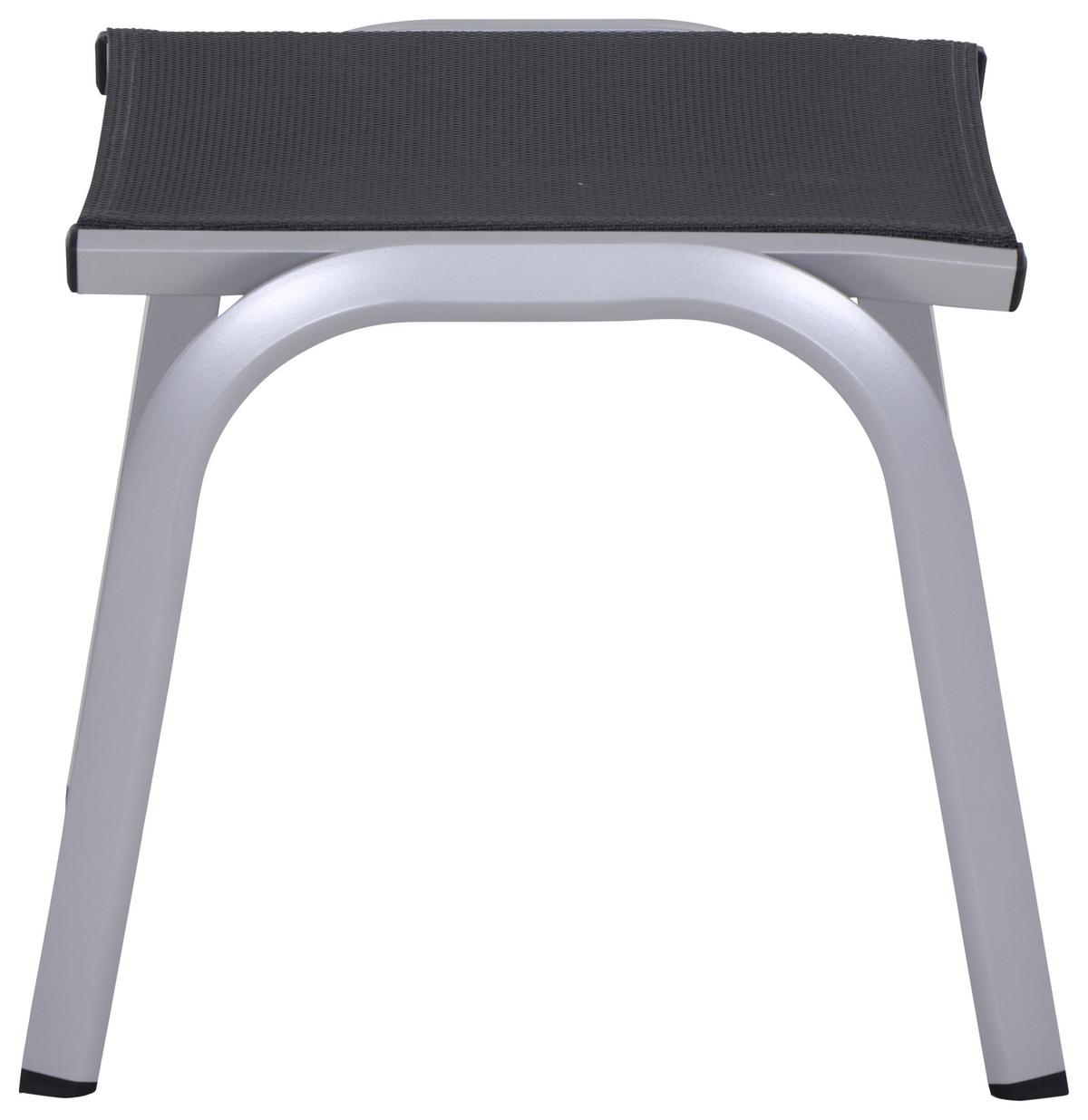 Gartenhocker Tesoro Metall Grau/Silberfarben Stapelbar - Anthrazit/Silberfarben, KONVENTIONELL, Textil/Metall (51/44/52cm) - Siena Garden