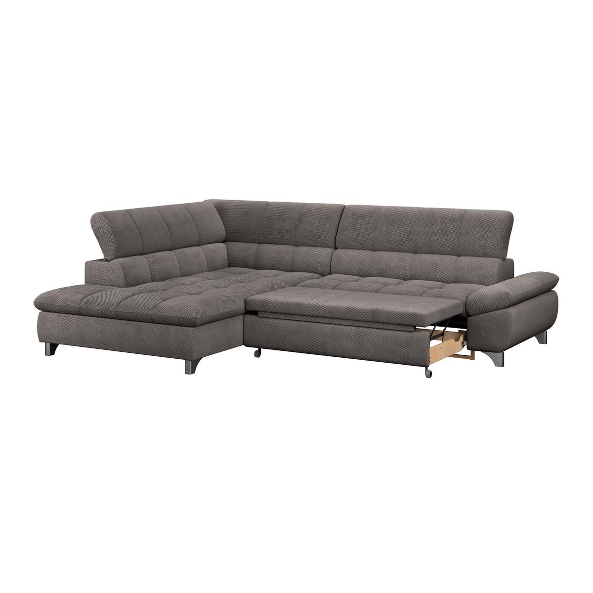 Ecksofa Gemini Braun, B: 234cm - Chromfarben/Braun, KONVENTIONELL, Textil (234/312cm)