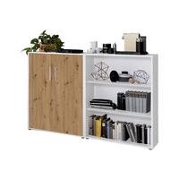 AKTENSCHRANK OFFICE EDITION-SW SET 1 NIEDR. - Weiß/Eiche Artisan, MODERN, Holzwerkstoff (168,8/113,6/33cm) - MID.YOU