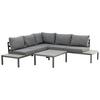 Loungegarnitur Odense - Schwarz, KONVENTIONELL, Metall (239/239cm) - Gardenson