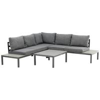 Loungegarnitur Odense - Schwarz, KONVENTIONELL, Metall (239/239cm) - Gardenson
