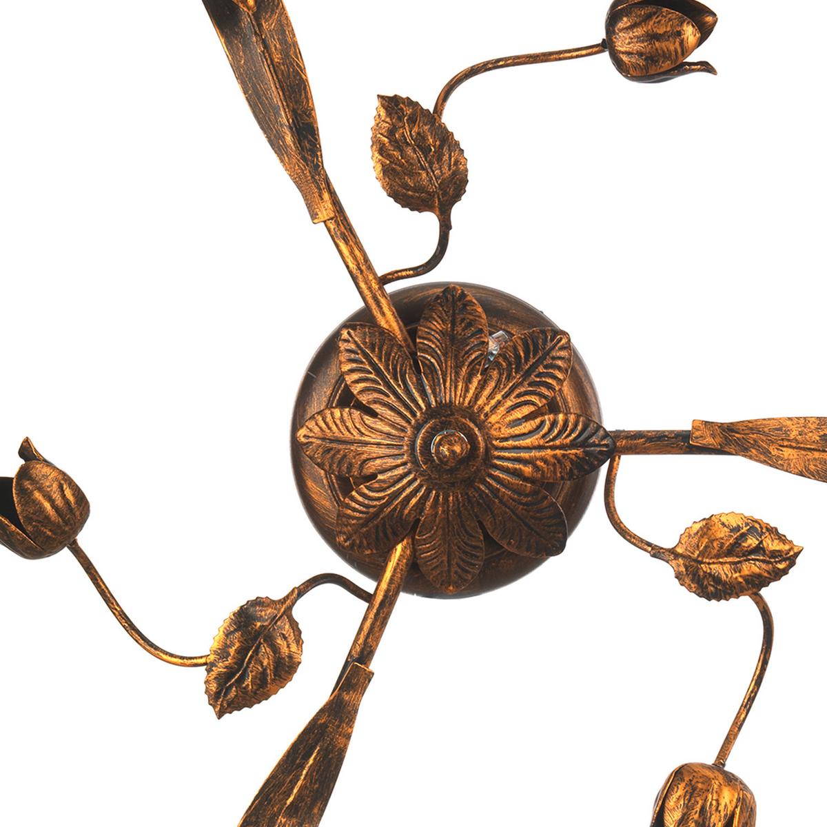 Deckenleuchte 4984/Pl3 - Bronzefarben, KONVENTIONELL, Glas/Metall (63/20cm)
