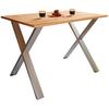 Esstisch Xona Silber, Eiche Dekor L: 110 cm - Honigeiche/Silberfarben, Basics, Holzwerkstoff/Metall (110/50/76cm) - MID.YOU