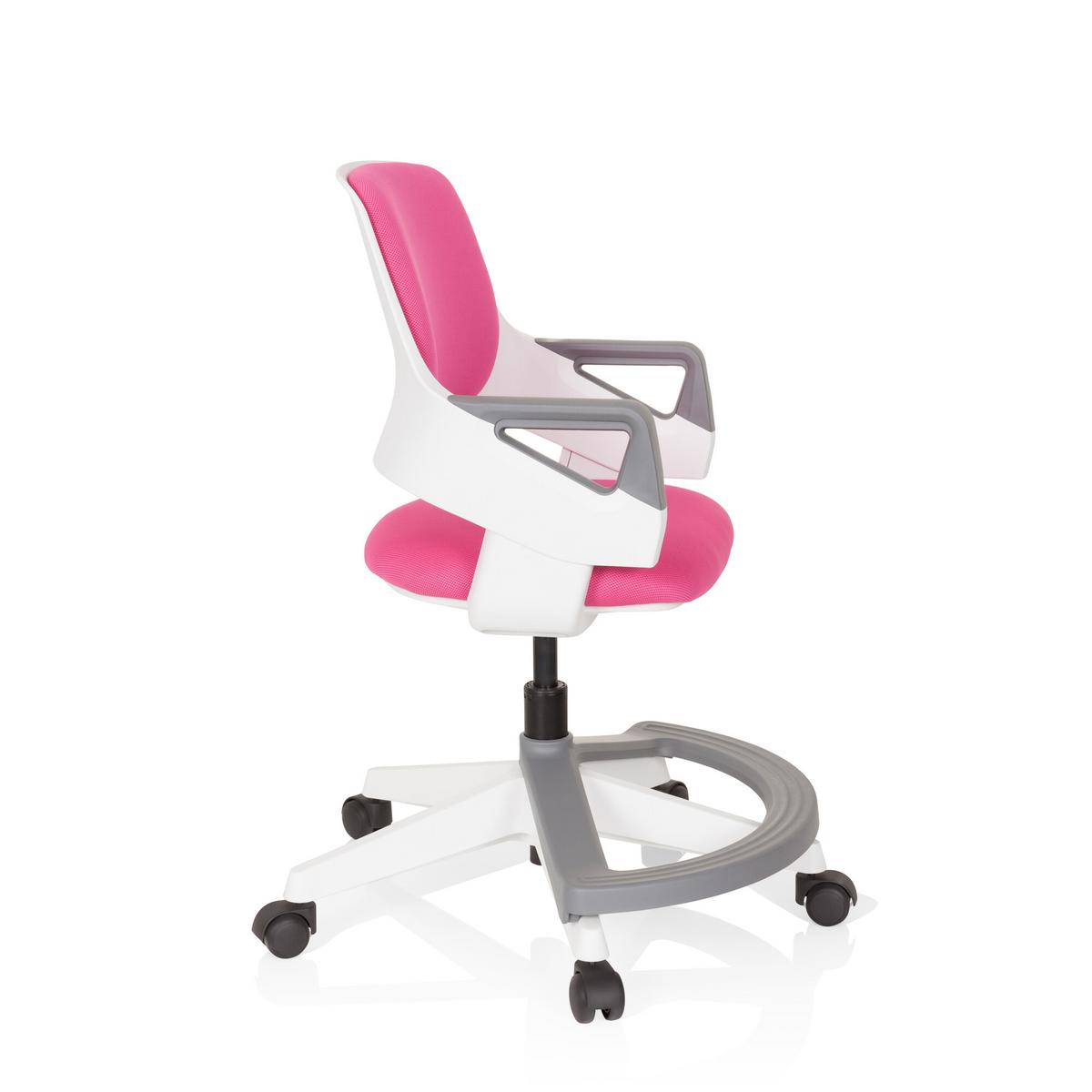 Jugenddrehstuhl Kid Flex Mit Armstützen Pink Bis 70 Kg - Pink/Weiß, Basics, Kunststoff (53/80-93/60cm) - MID.YOU