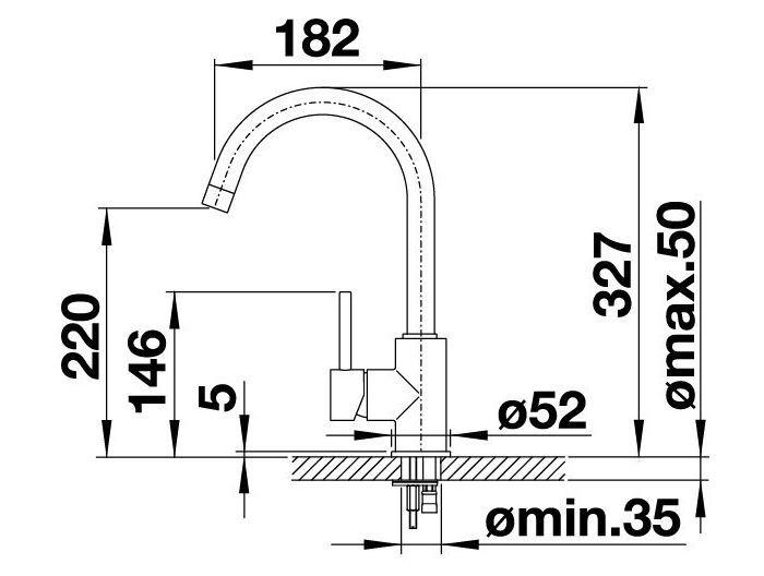 DŘEZOVÁ BATERIE MIDA - bílá, kámen (32,7cm) - Blanco
