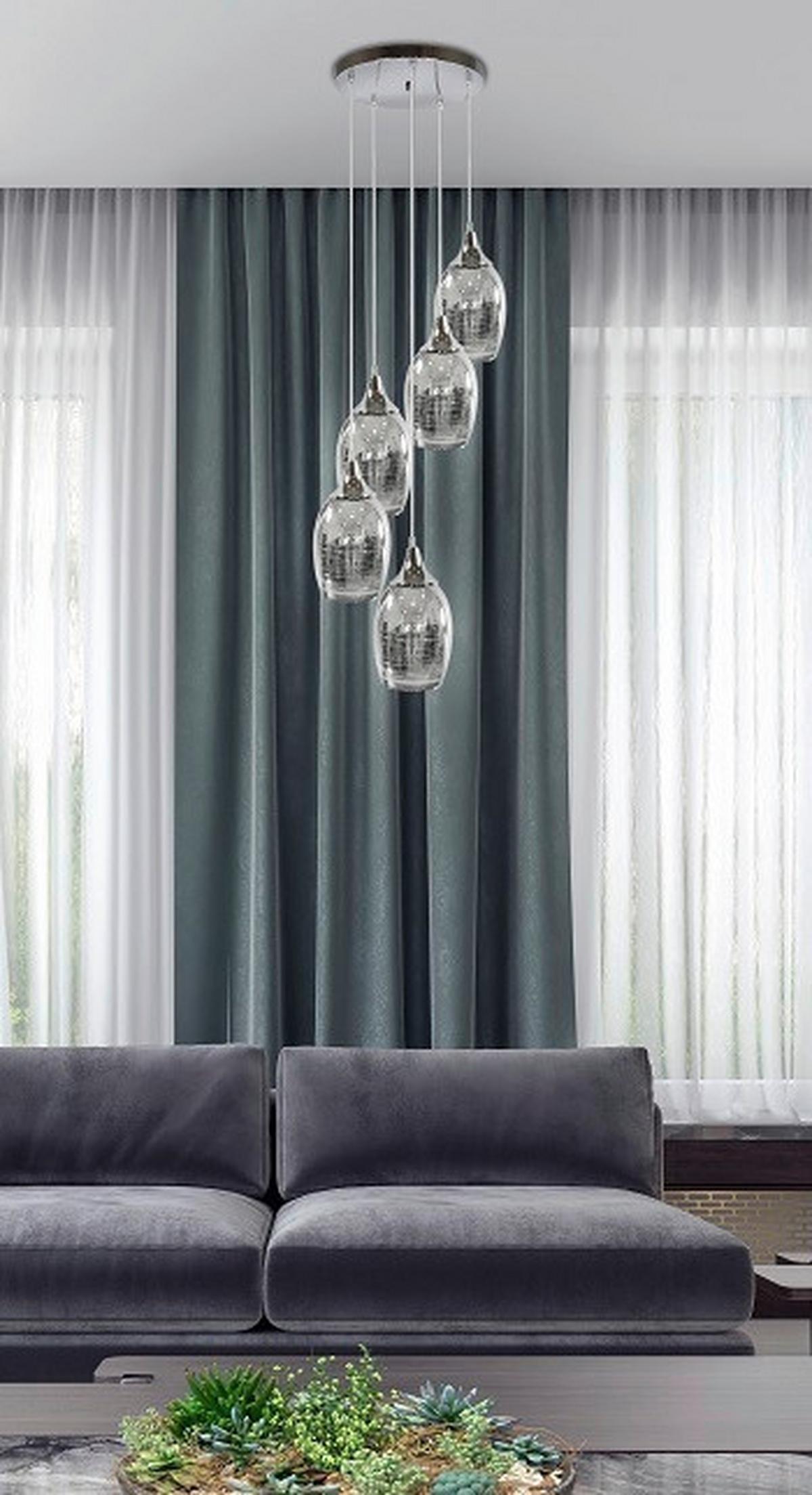Hängeleuchte 35-60198 - Chromfarben, Design, Metall (35/35/125cm)