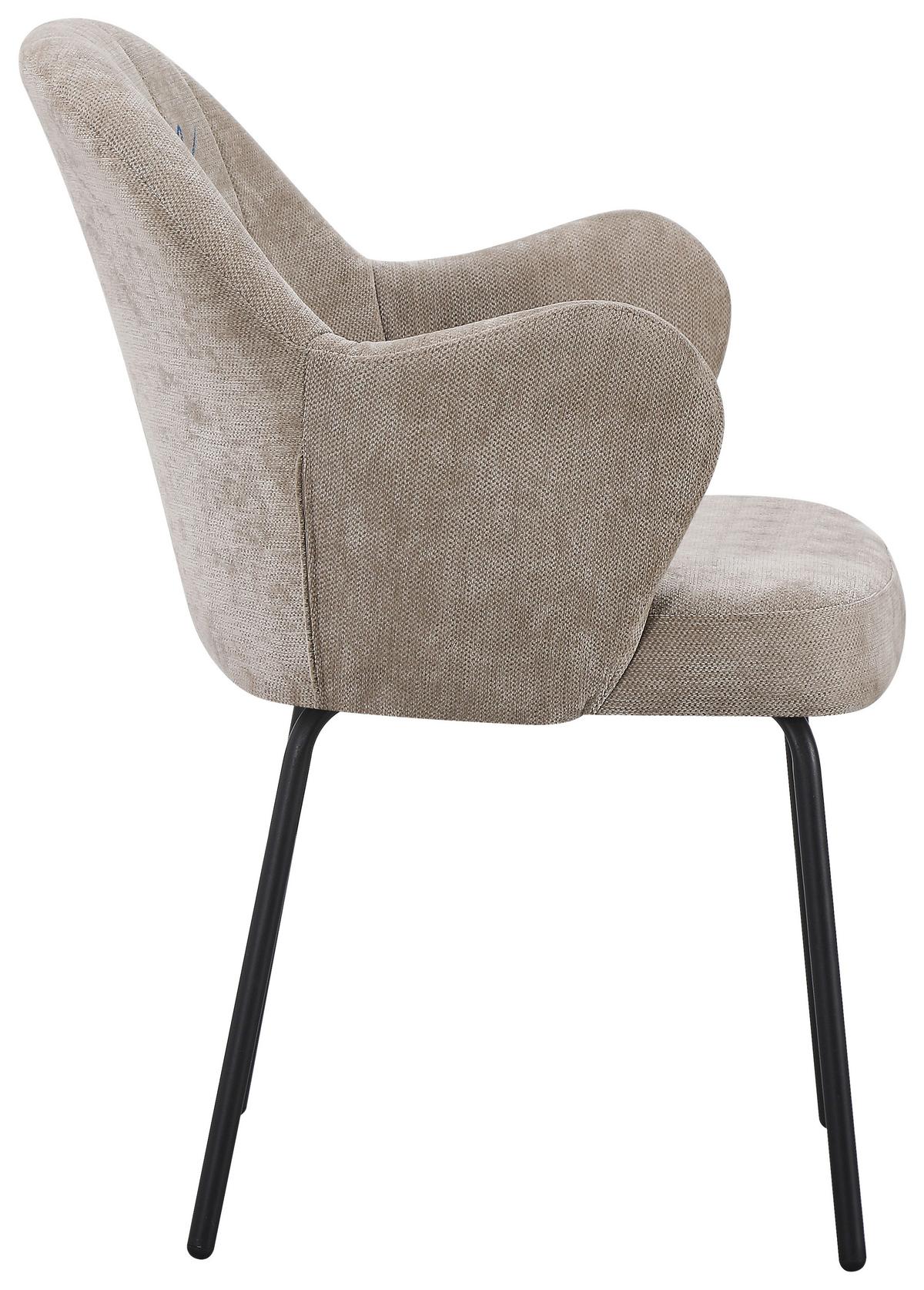 STOLIČKA S PODRÚČKAMI FIONA - čierna/béžová, Design, kov/textil (63/82/60cm) - Mömax