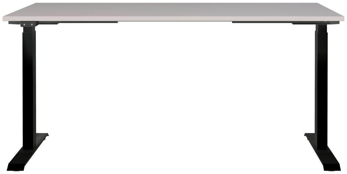 Schreibtisch Schwarz/Kaschmir L: 160cm - Kaschmir/Schwarz, MODERN, Holzwerkstoff/Metall (160/80/72-120cm) - Germania