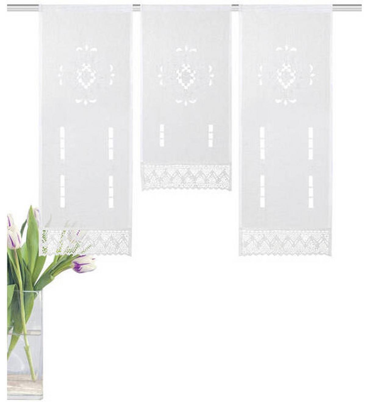 Kurzgardinenset Alegra - Weiß, KONVENTIONELL, Textil (30/80cm) - Schmidt W. Gmbh