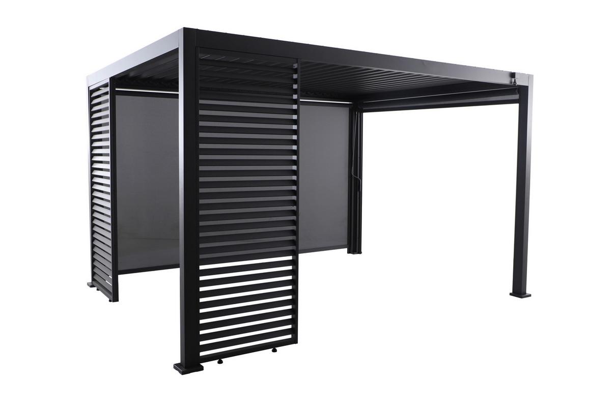 Lamellenwand 85cm für Pergola 3x3,6m, BxH: ca. 85,2x225,8cm - Anthrazit, Basics, Metall (85,2/225,8/5cm) - Gardenson