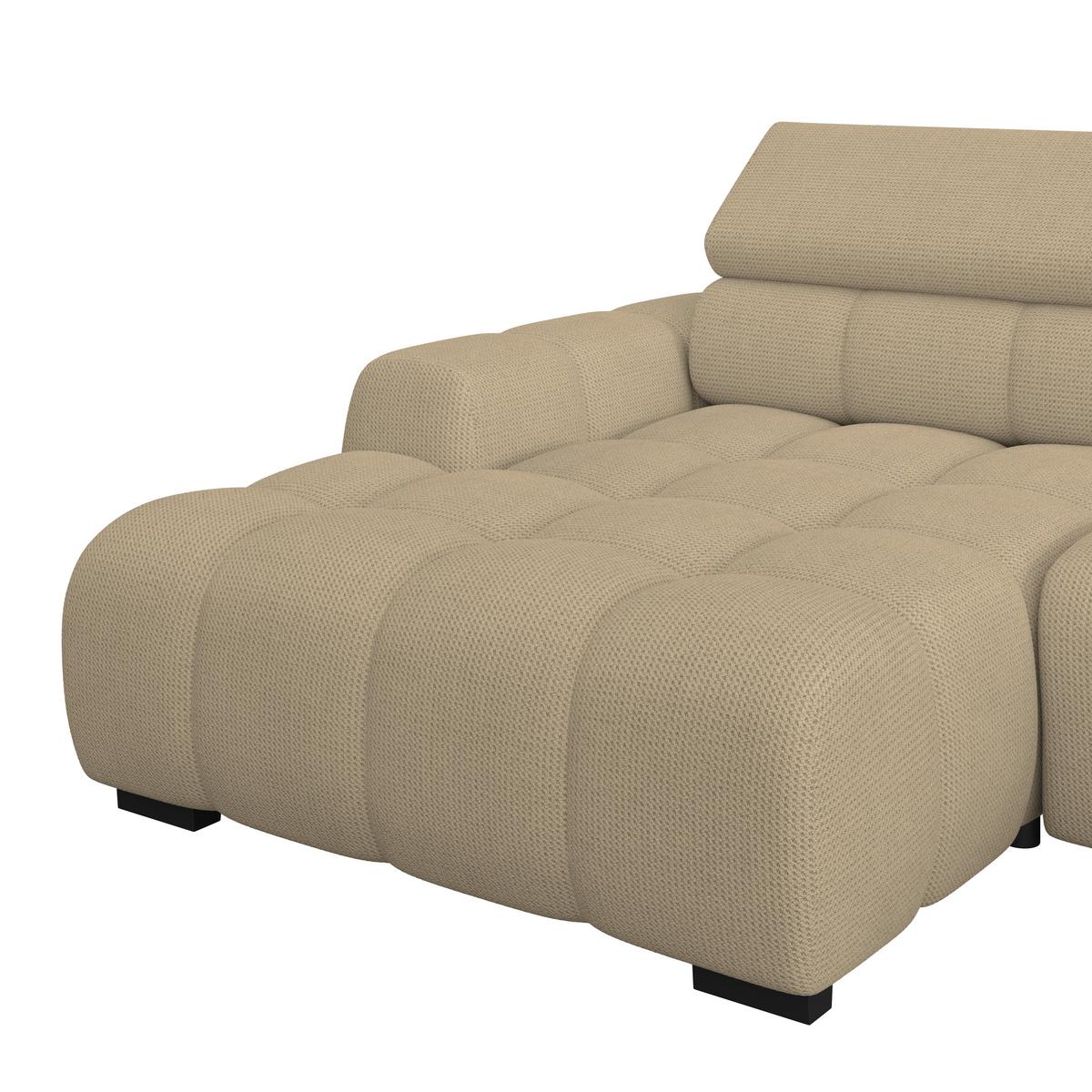 Ecksofa Fargo S Taupe, B: 168cm - Taupe/Schwarz, Trend, Textil (168/285cm)