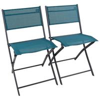 Gartenstuhl-set Sumila 2-er Türkis B: 45 Cm - Türkis/Schwarz, MODERN, Textil/Metall (45/79/46cm) - Ambia Garden