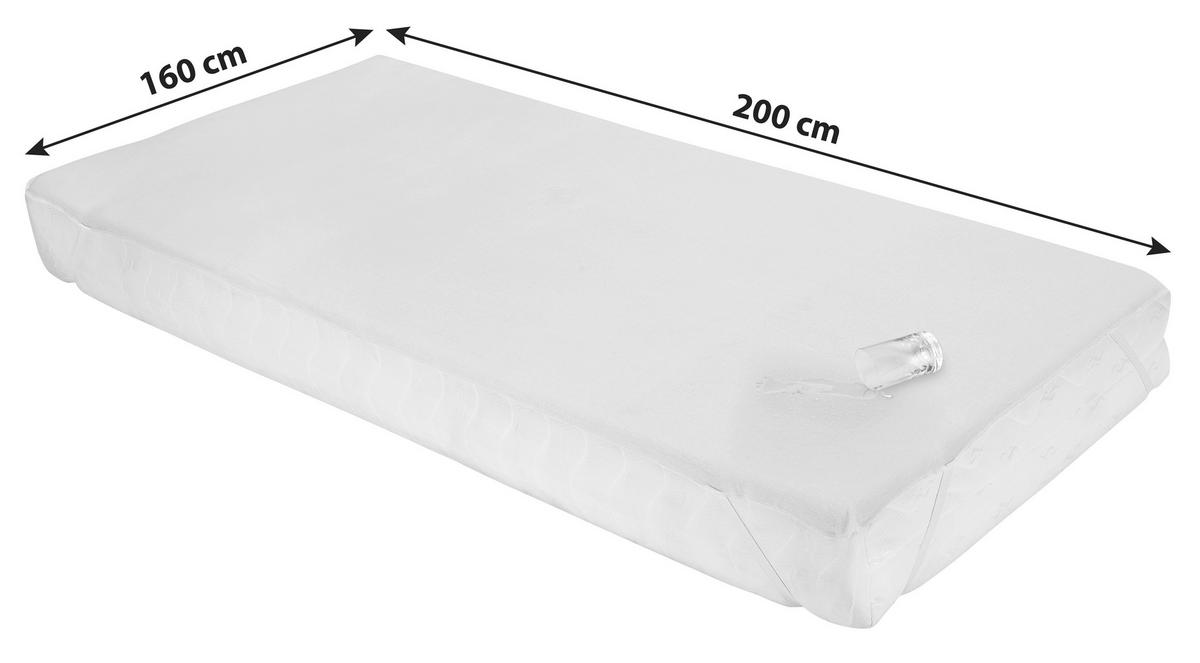 Matratzenschoner Slike Ele 160x200 Cm Baumwolle - Weiß, KONVENTIONELL, Textil (160/200cm) - Ele
