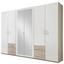 Drehtürenschrank mit Spiegel 270cm Fly, Weiß/ Eiche Dekor - Eichefarben/Weiß, Design, Glas/Holzwerkstoff (270/210/58cm) - Carryhome Drehtürenschrank mit Spiegel 270cm Fly, Weiß/ Eiche Dekor - Eichefarben/Weiß, Design, Glas/Holzwerkstoff (270/210/58cm) - Carryhome
