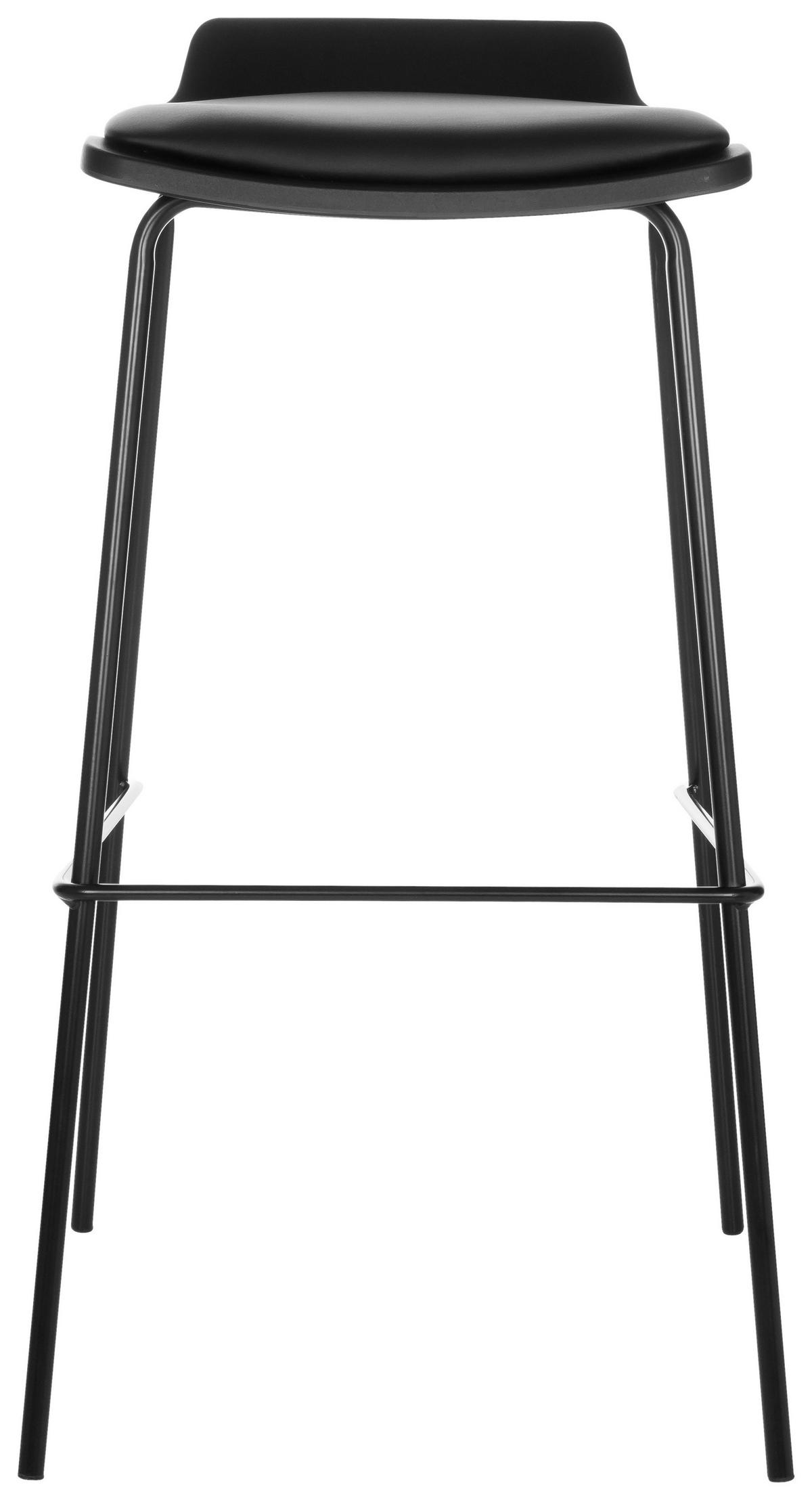 Barhocker Lonso 10 - Schwarz, Basics, Textil/Metall (47/82/49cm) - MID.YOU