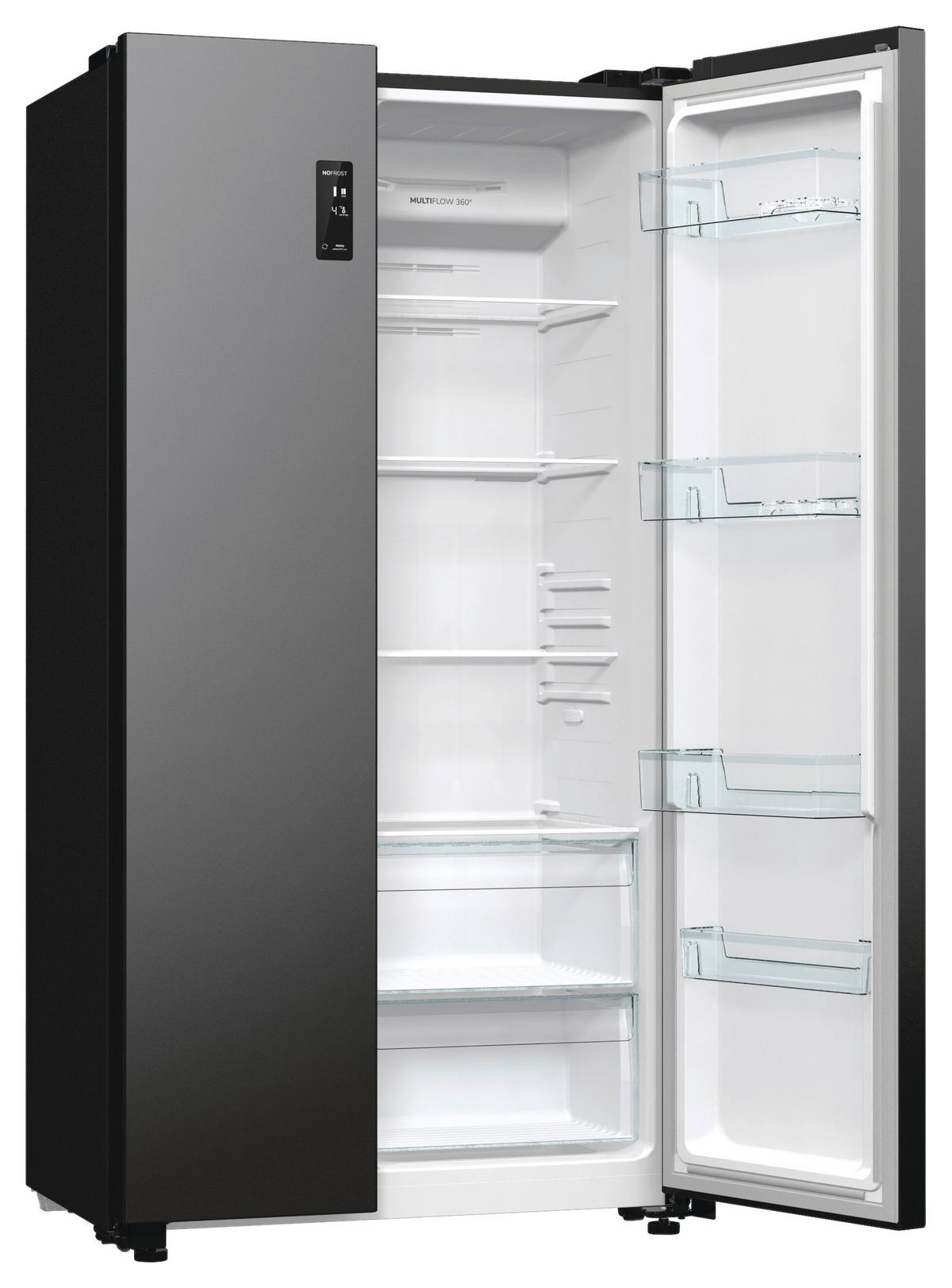 Side-by-side Nrr9185eabxl Advanced - Schwarz, MODERN, Glas/Kunststoff (91,5/178,6/67cm) - Gorenje