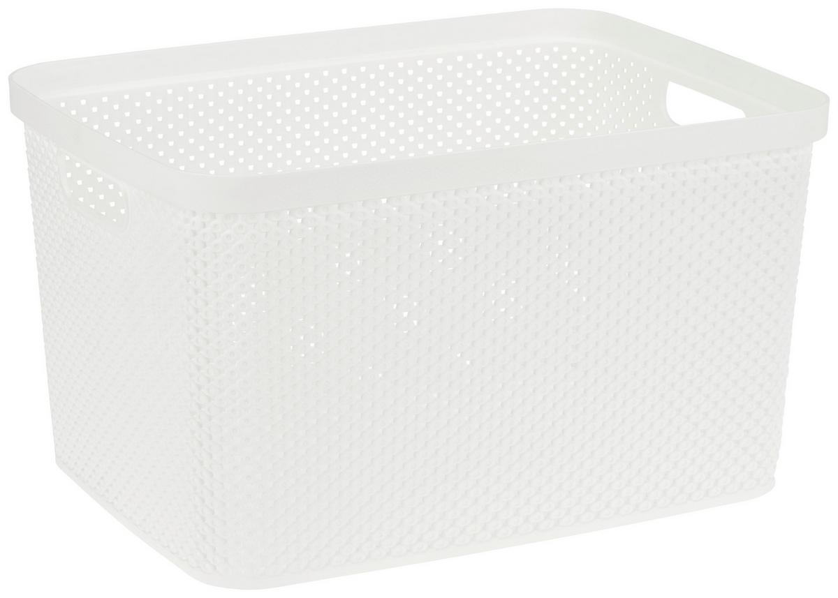 Tárolókosár Diamond - fehér, Basics, műanyag (38,2/22,2/28cm) - Luca Bessoni