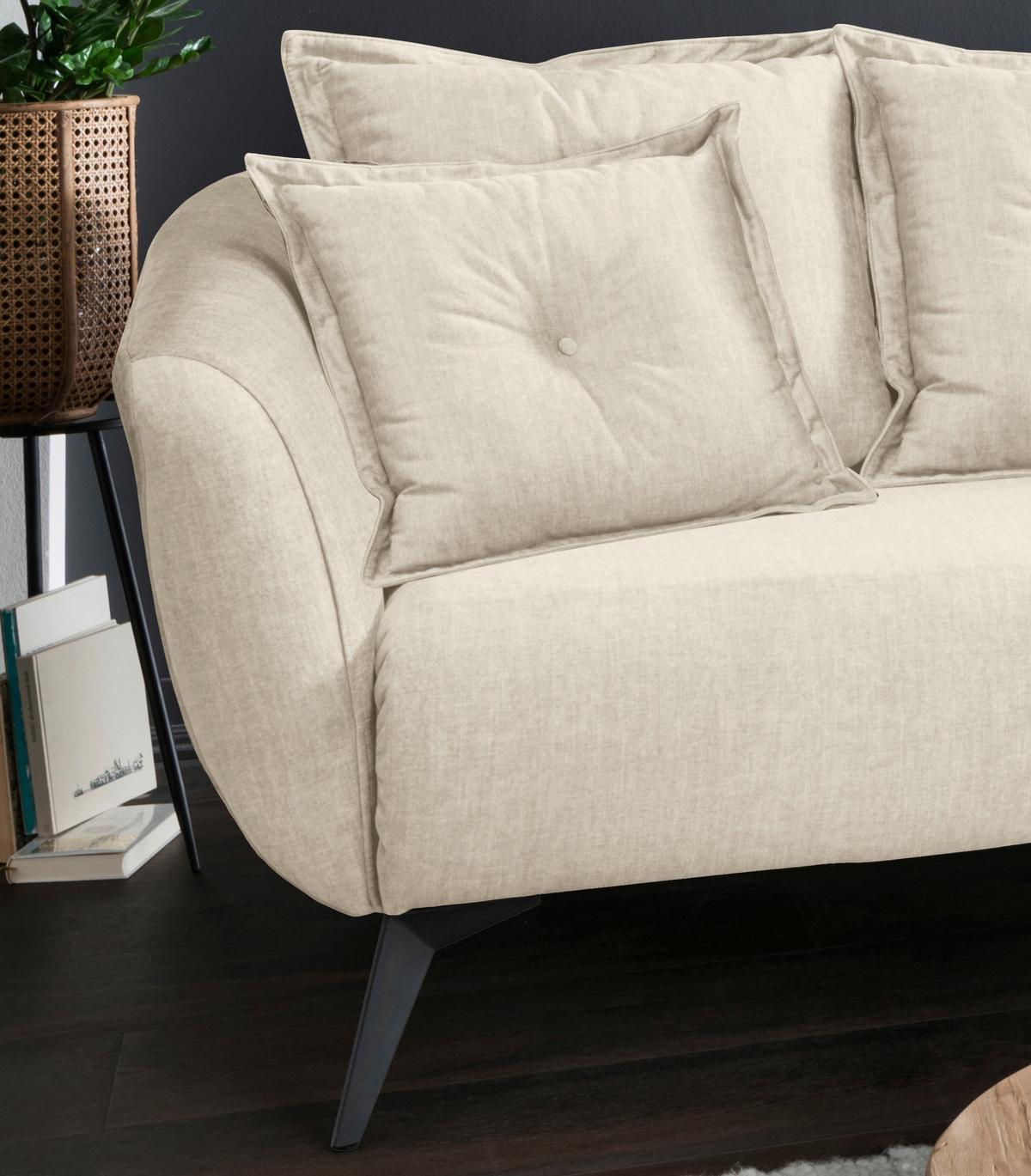 Ecksofa Baggio Beige, Schwarz, S: 277x162 Cm - Beige/Schwarz, MODERN, Textil (277/162cm) - Livetastic