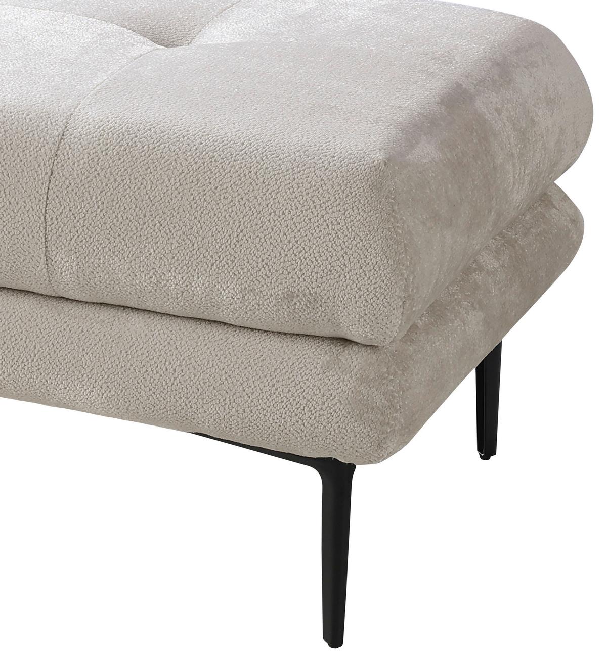 Hocker Ankona Creme/Schwarz, 80 cm - Creme/Schwarz, Design, Textil (80/48/80cm) - MID.YOU